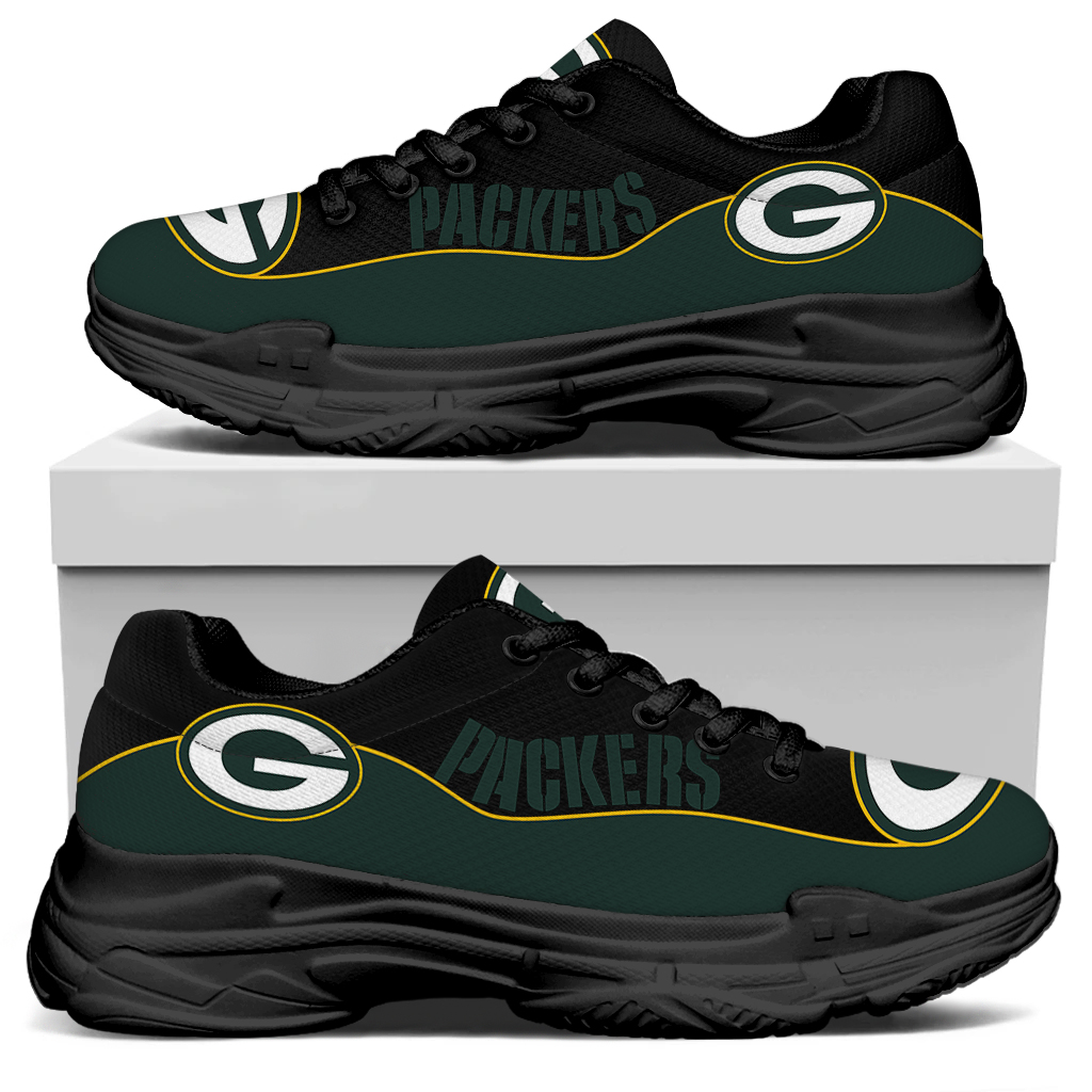 Women's Green Bay Packers Edition Chunky Sneakers With Line 001